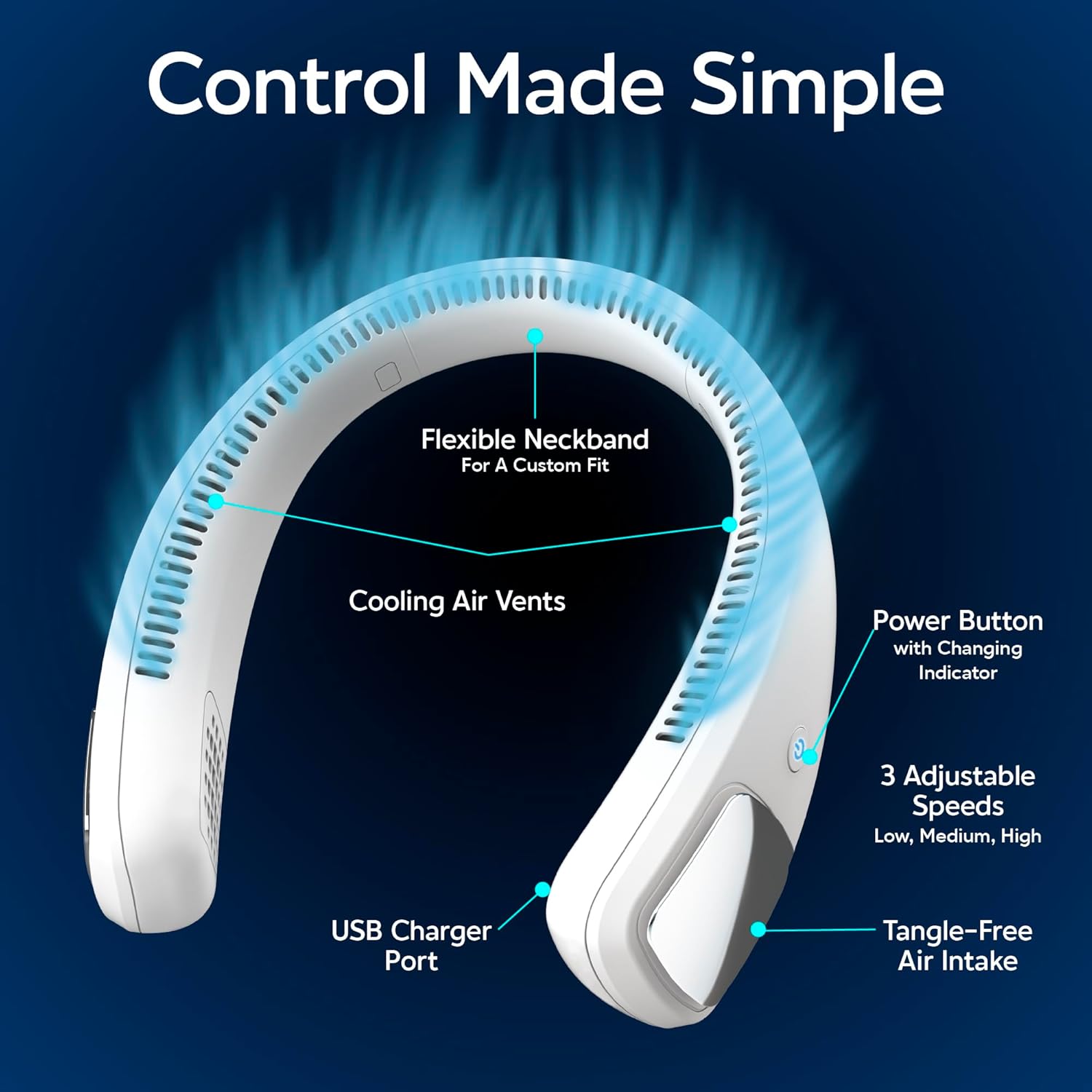 Arctic Air - Wearable Air Cooler & Purifier - Rechargeable Neck Cooler