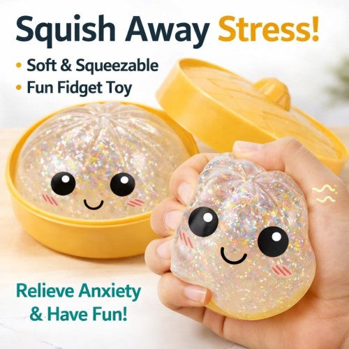 12 Pack (Full Box) Large Mystery Squishy Dumplings (9,5cm) - Glitter Edition